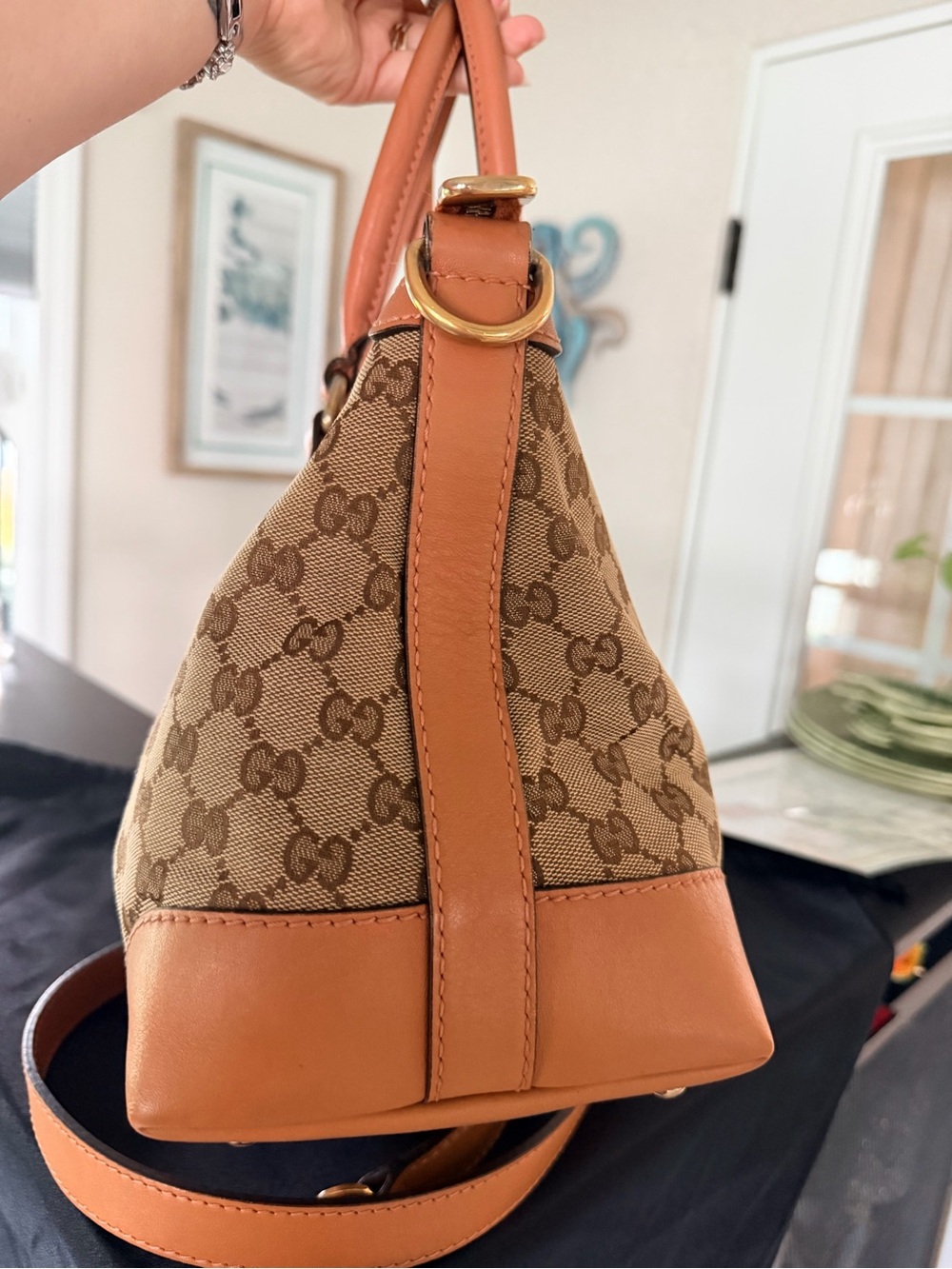 Gucci Web Boston Bag GG Canvas Medium pink crossbody - Picture 7 of 15